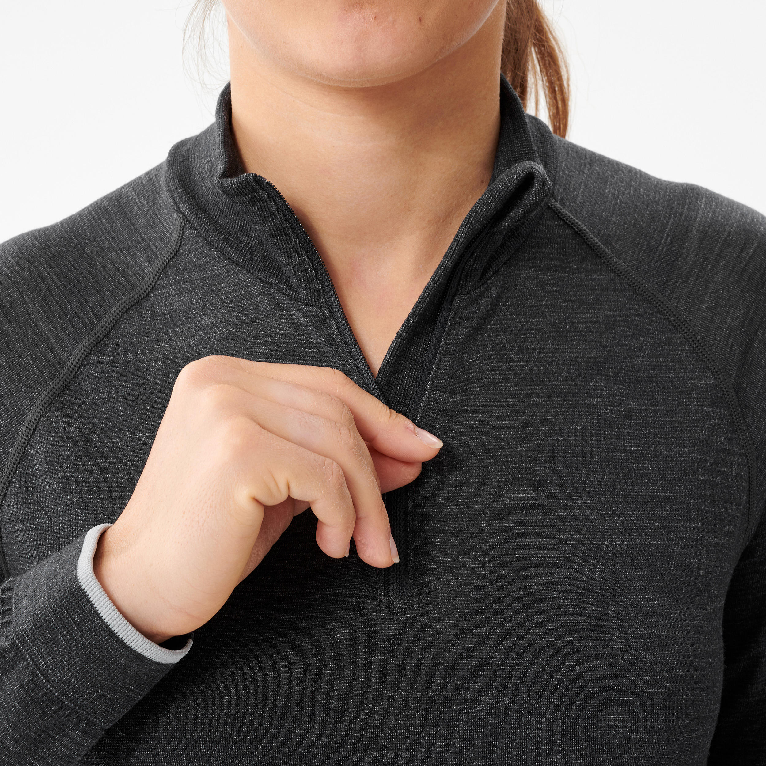 Women’s Long-sleeved Merino Wool High-tech T-shirt XC S UW 500 5/9