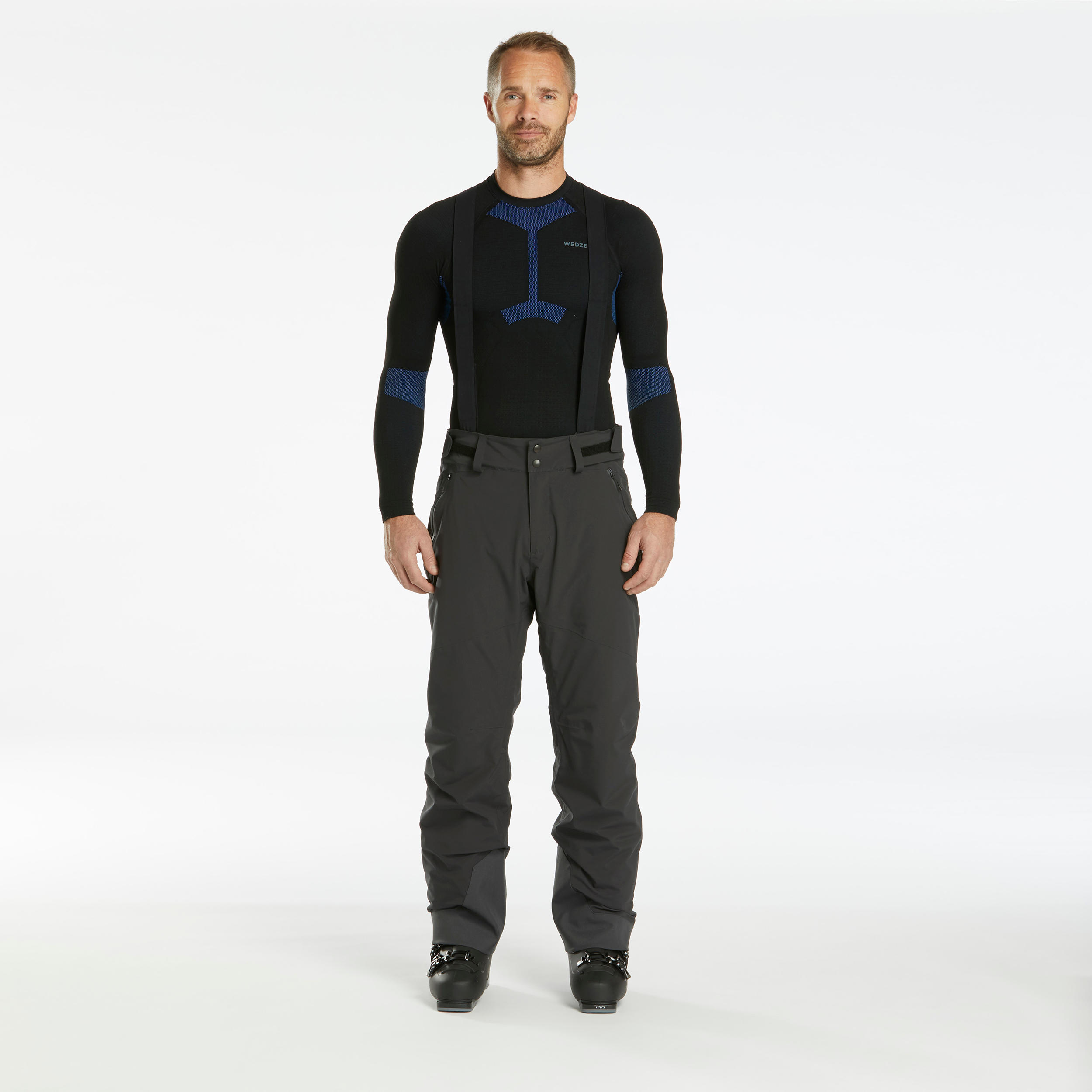 Men's Warm Ski Trousers - 580 - Dark Grey 3/7