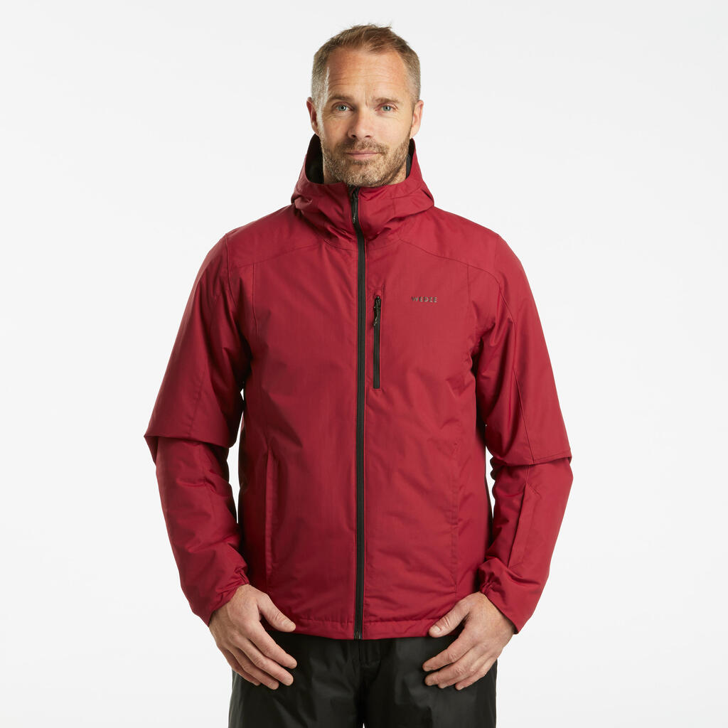 Skijacke Piste 180 Herren bordeauxrot 