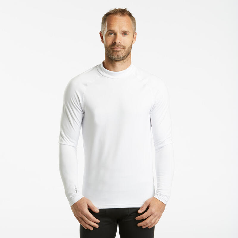 Camiseta térmica interior de esquí y nieve Hombre Wedze Ski 500 blanco