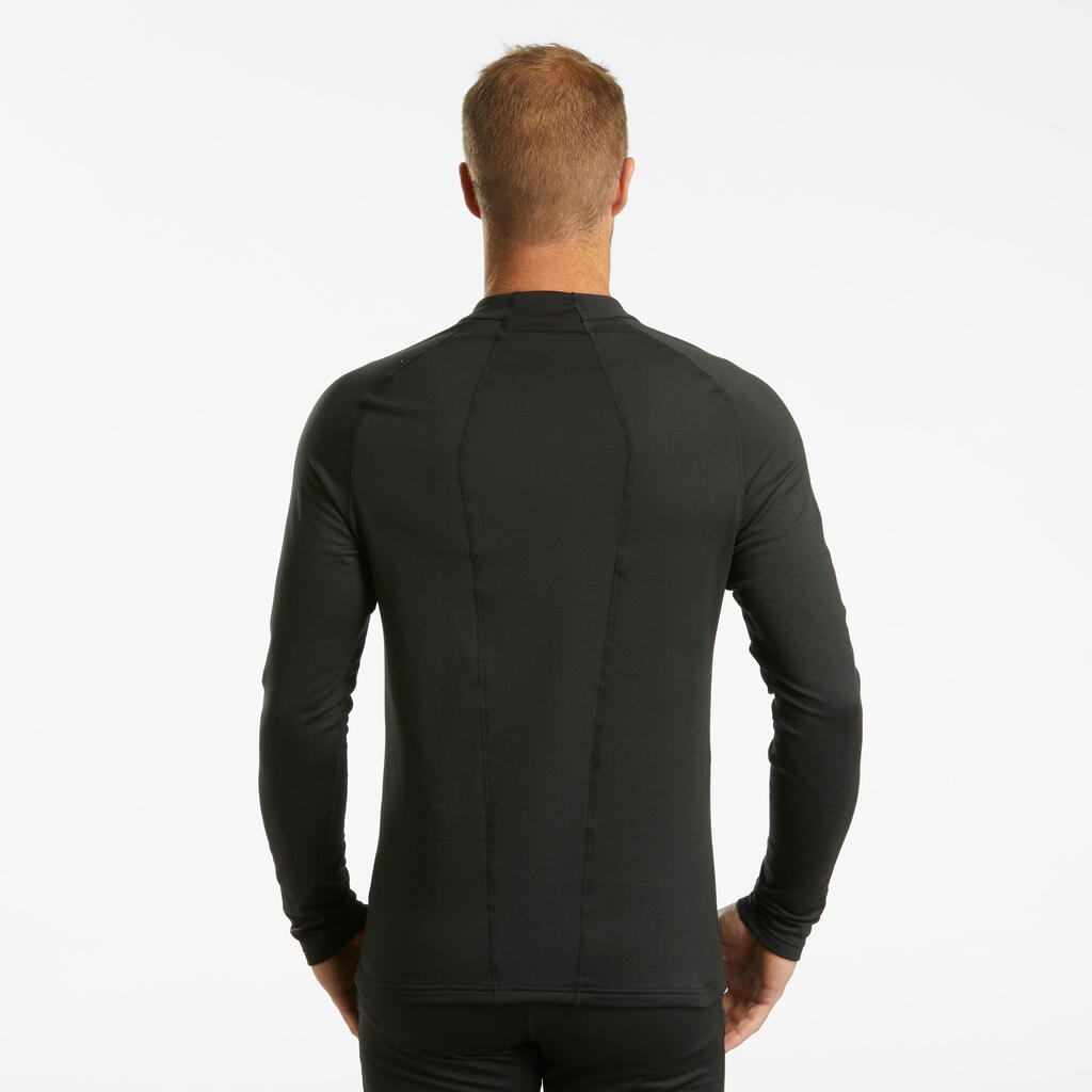 Camiseta térmica interior de esquí para Hombre Quechua BL500 negro