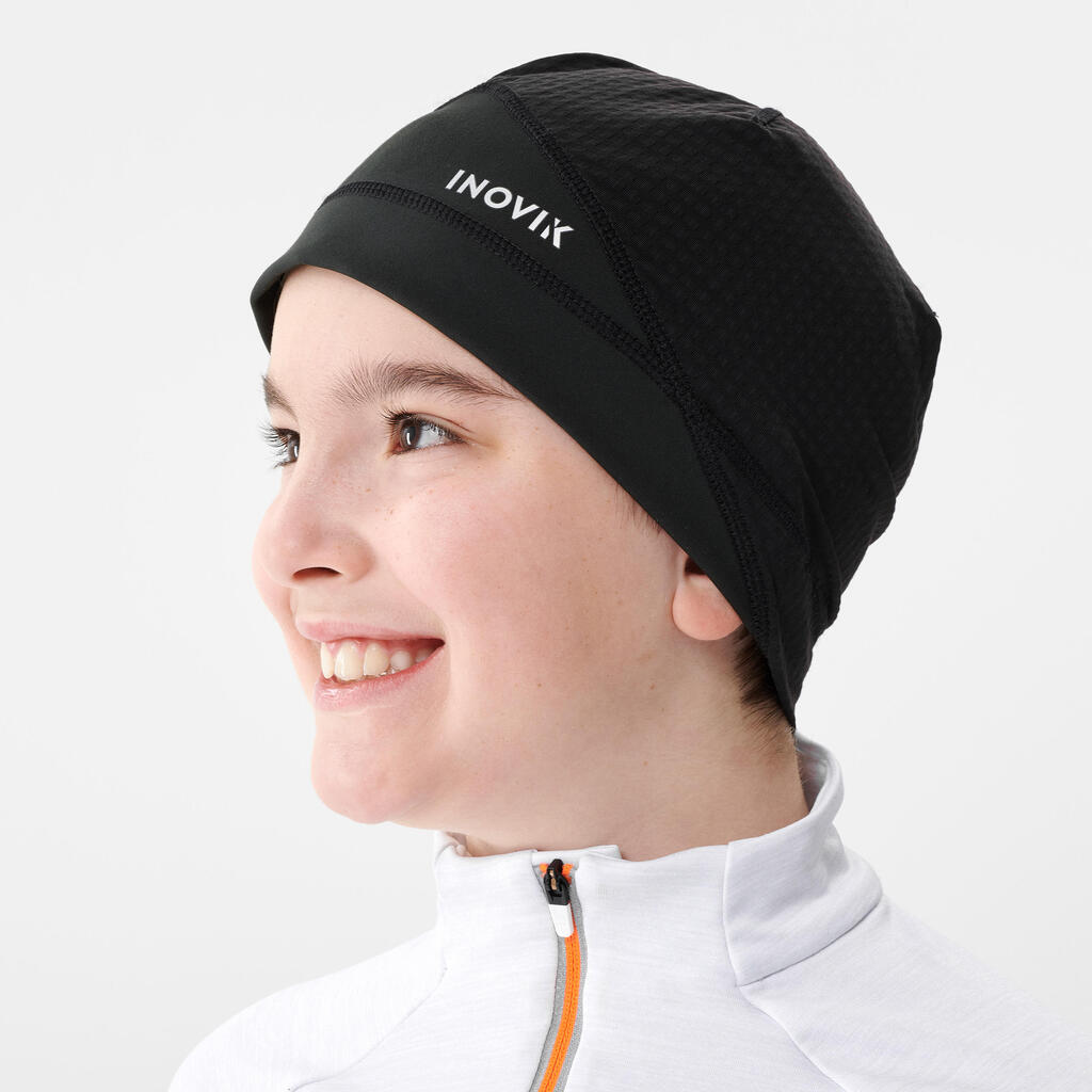 Detská čiapka XC S BEANIE 500 na bežecké lyžovanie čierna