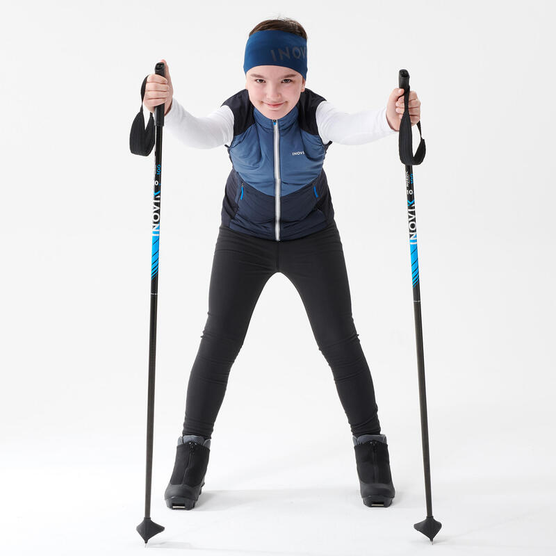 Gilet de ski de fond bleu marine - XC S GILET 500 - enfant