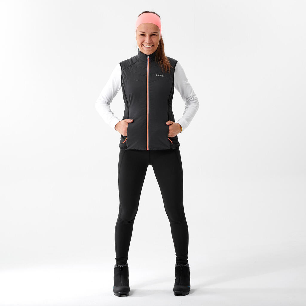 Sieviešu siltās distanču slēpošanas bikses “XC S 100”, melnas