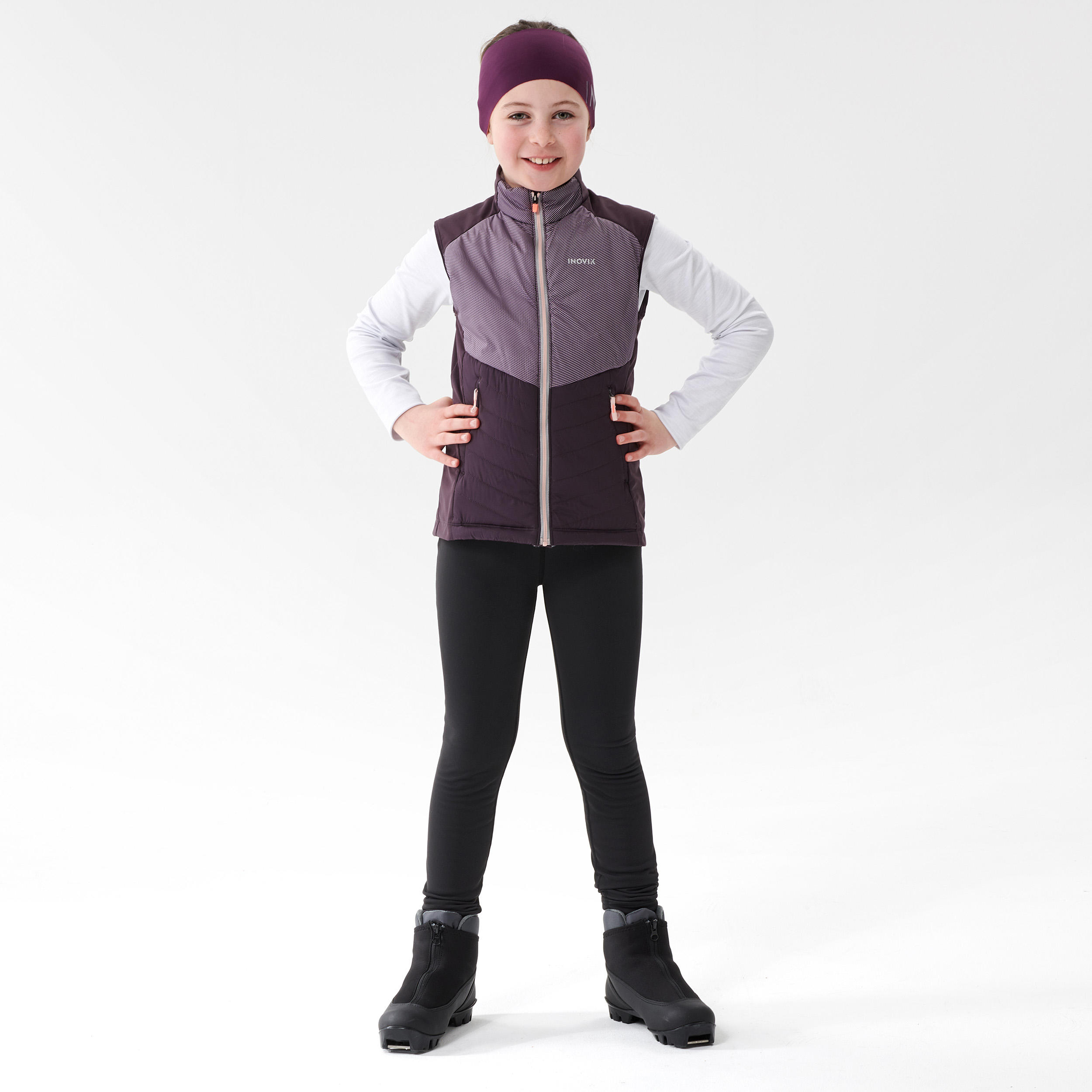Kids’ Cross-Country Skiing Gilet - XC S GILET 500 - Purple 3/9