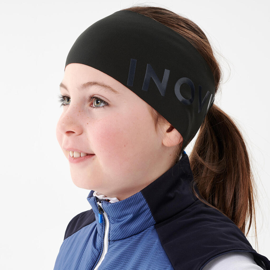 Bērnu distanču slēpošanas galvas lente “XC S 500”, melna