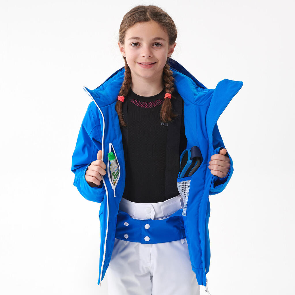 KIDS’ WARM AND WATERPROOF SKI JACKET 900 BLUE