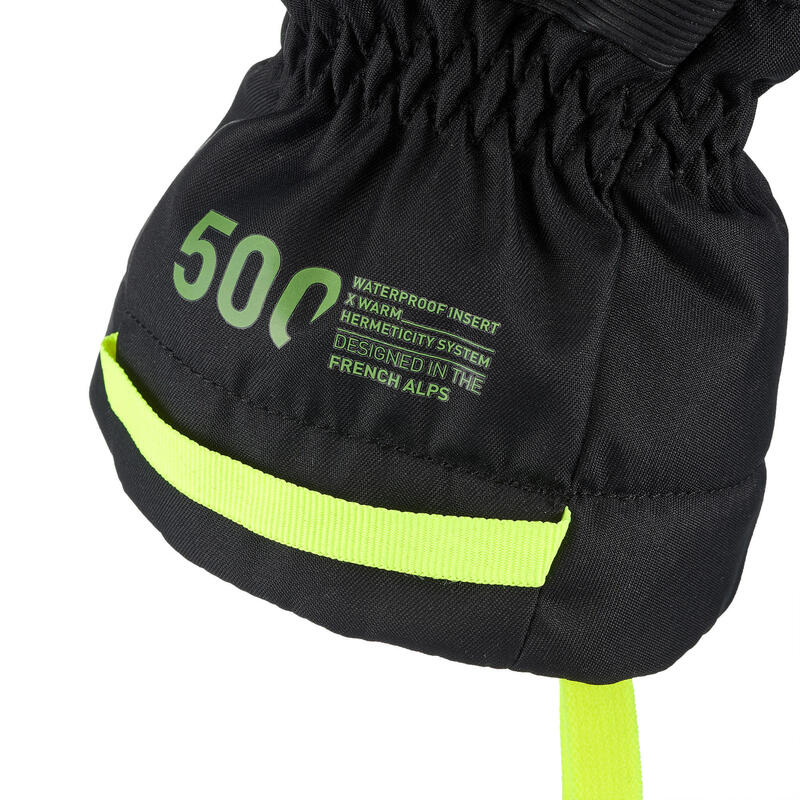 Dětské lyžařské rukavice 500 zeleno-šedé 