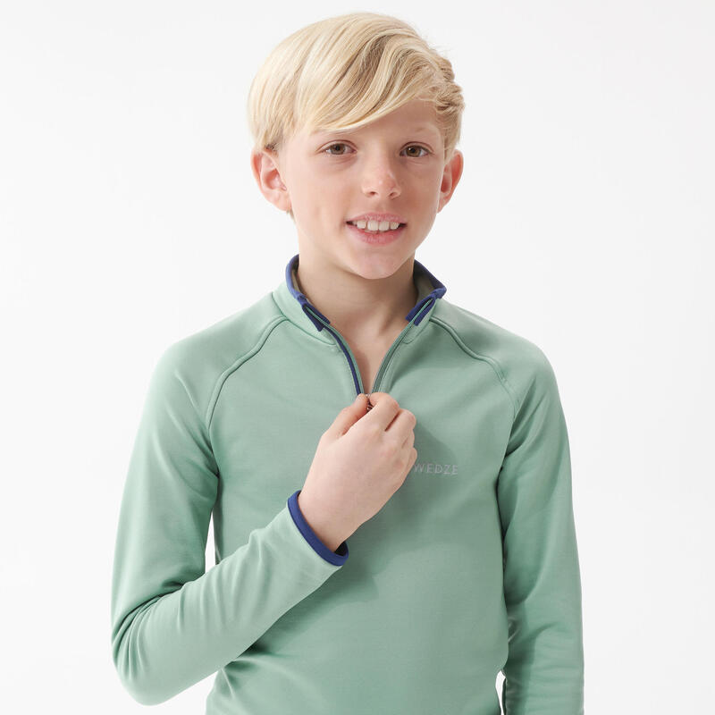 Dětské spodní tričko Freshwarm se zipem u krku zelené