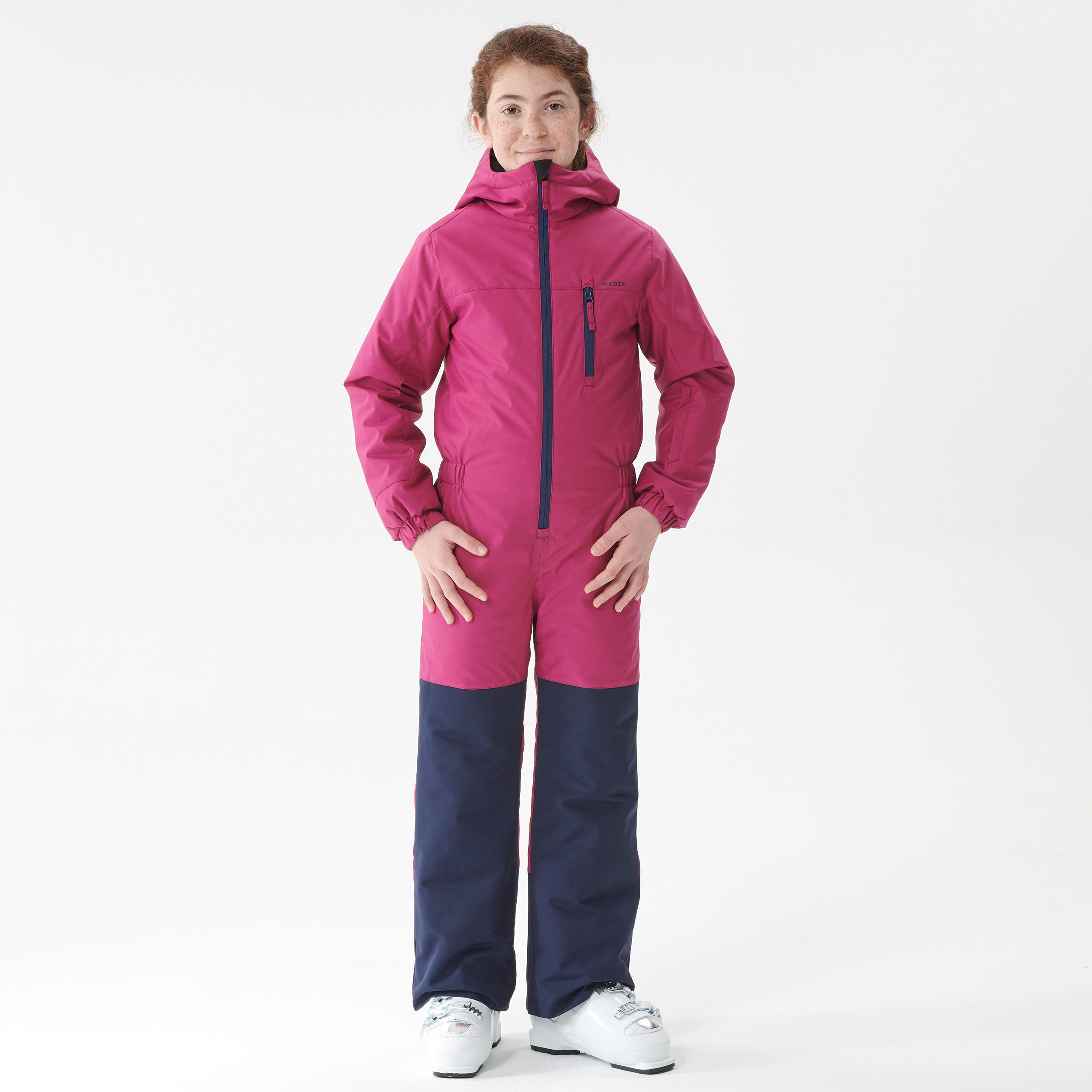 Kids' Snowsuit - 100 Pink/Navy Blue - Dark mulberry, Navy blue