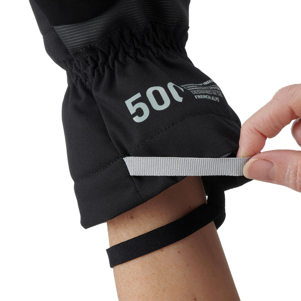 Guantes térmicos e impermeables de senderismo para Adultos SKI500 Wedze negro