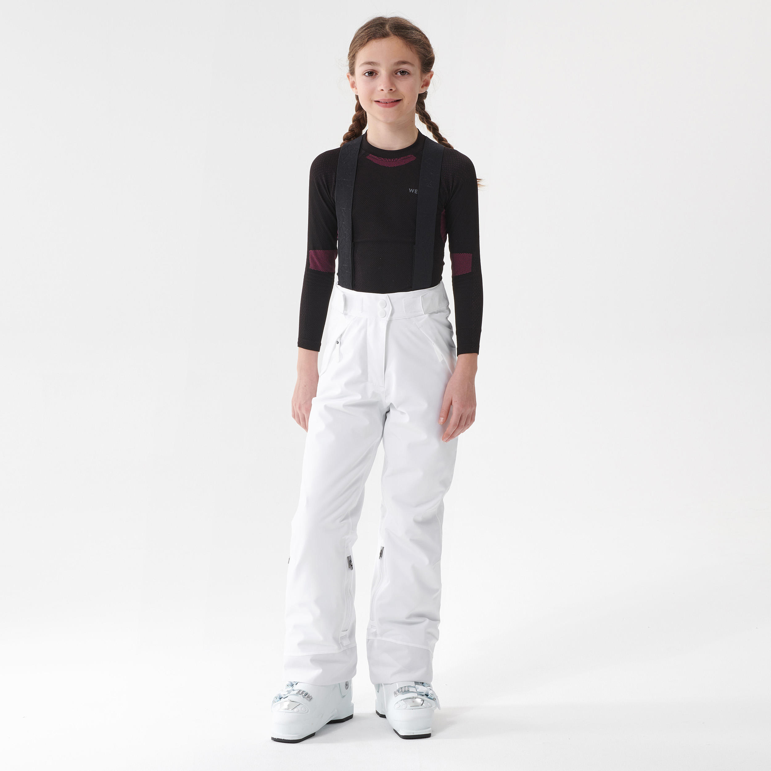 KIDS’ WARM AND WATERPROOF SKI TROUSERS - PNF 900 - WHITE 4/9