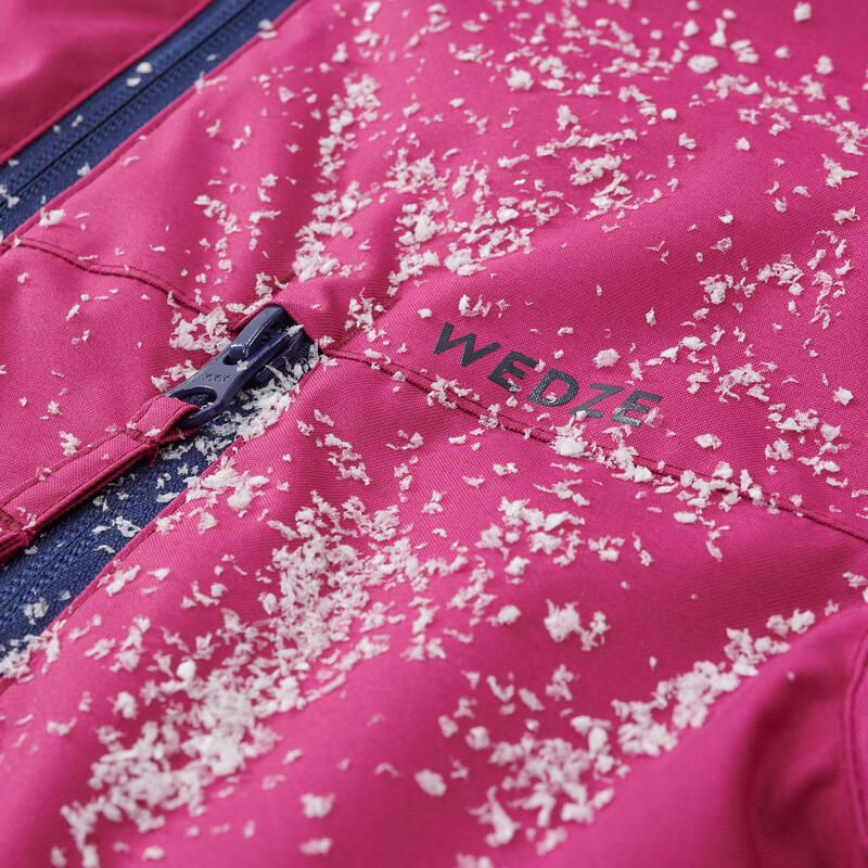 Costum schi 100 călduros și impermeabil Bleumarin-Roz Fete
