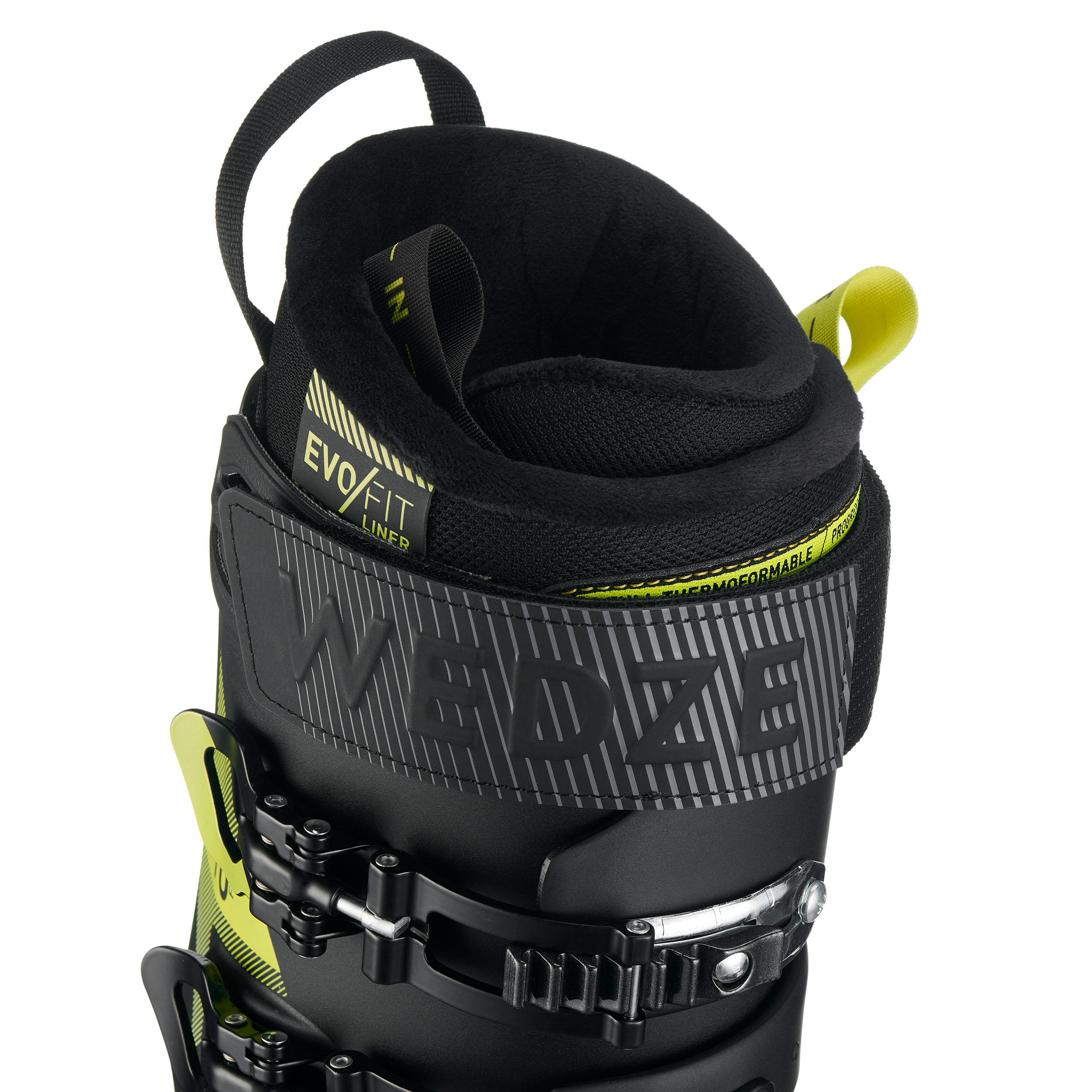 Men's Downhill Ski Boots Fit Black Yellow 7/10