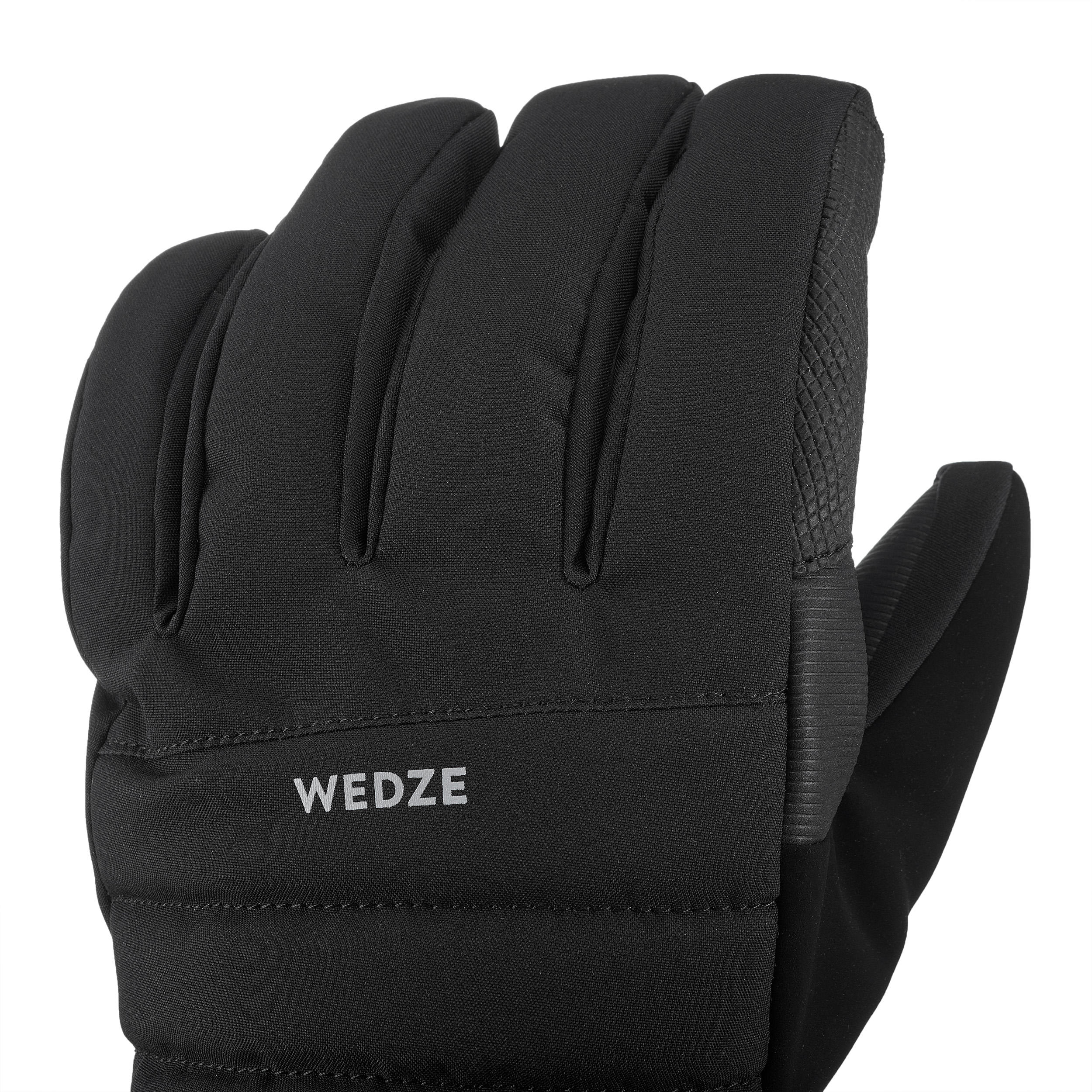 Warm Waterproof Ski Gloves - Ski 500 Black - WEDZE