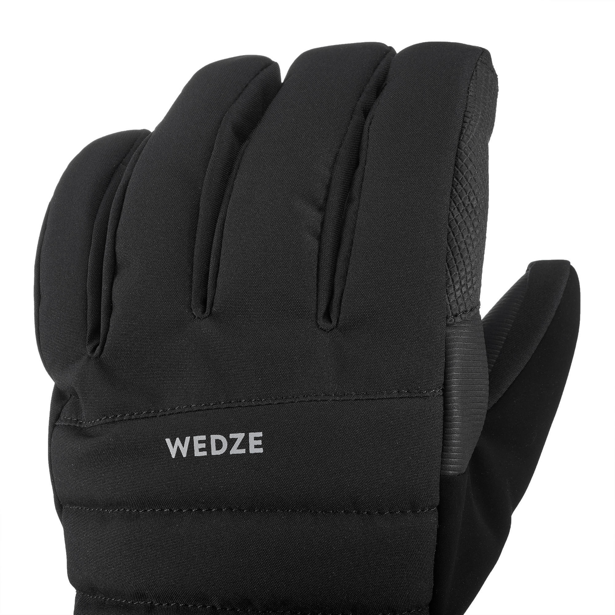 ADULT SKI GLOVES 500 - BLACK