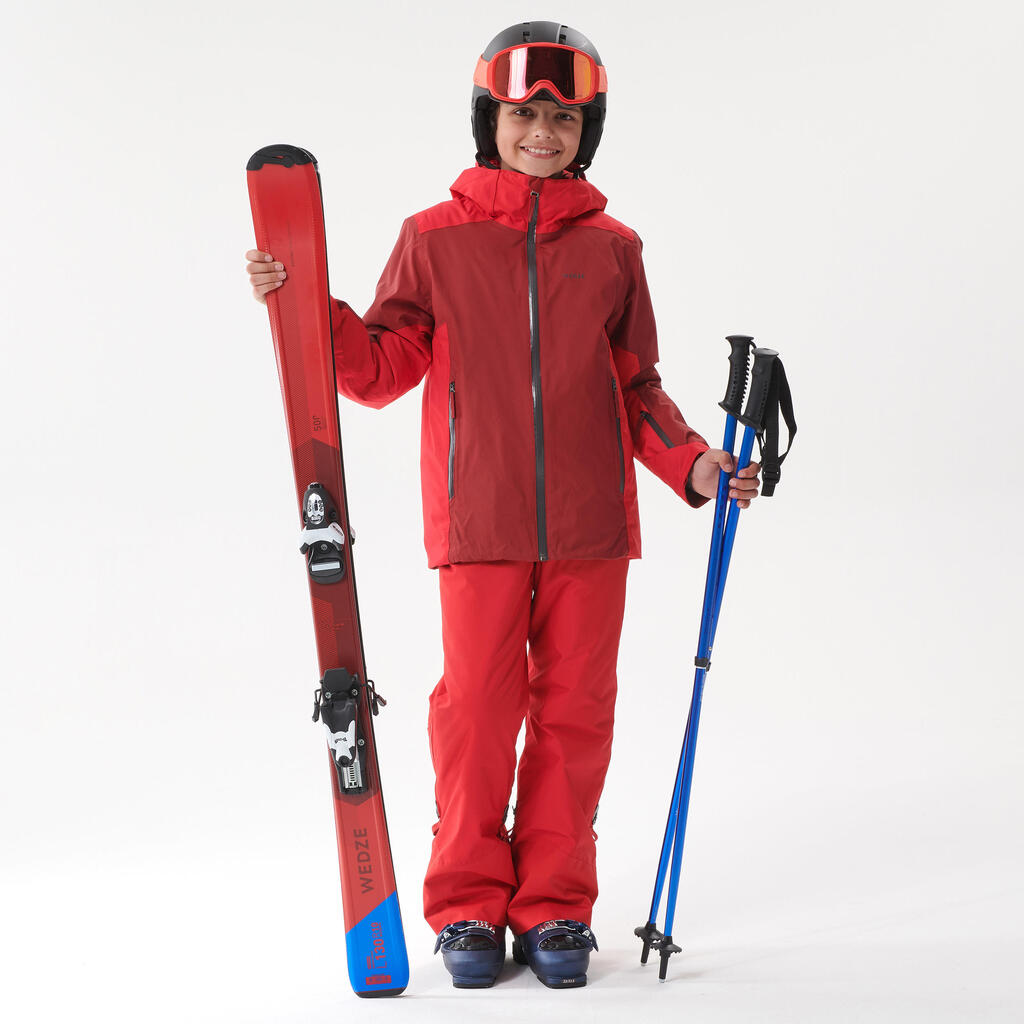 KIDS’ SKI TROUSERS PNF 500 - RED