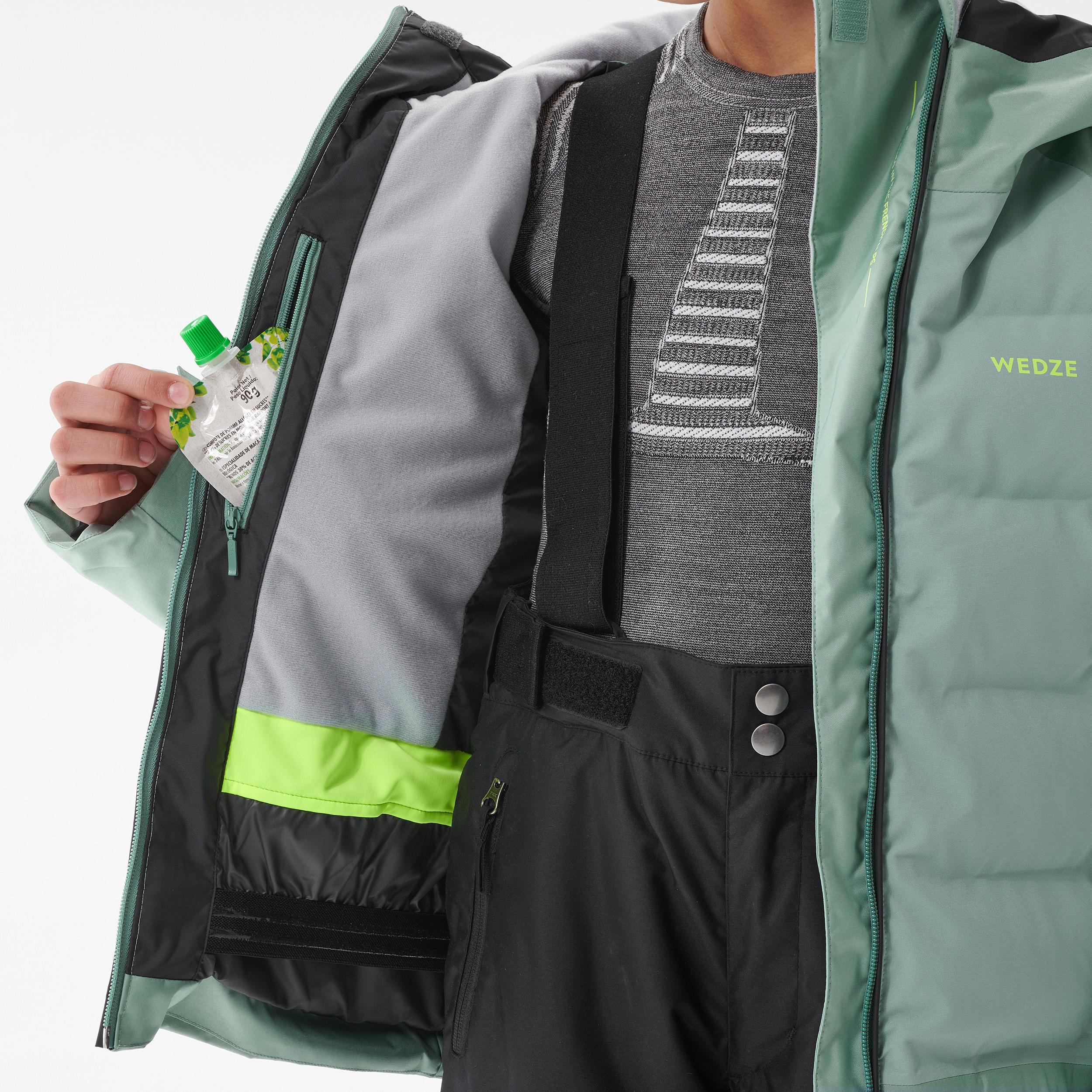 Children's Skiing Padded Jacket Warm - Green 7/10