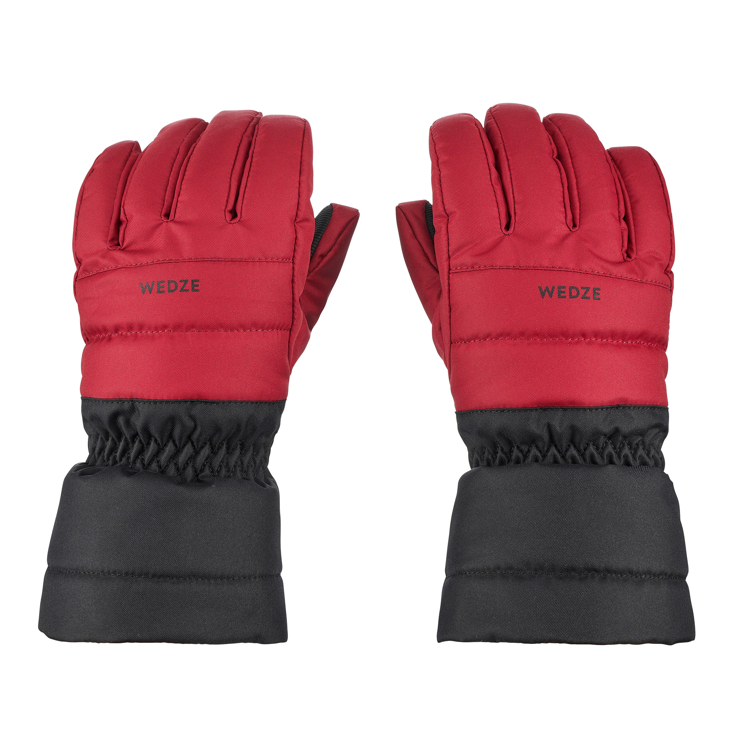KIDS’ WARM AND WATERPROOF SKI GLOVES 500 BORDEAUX 2/7