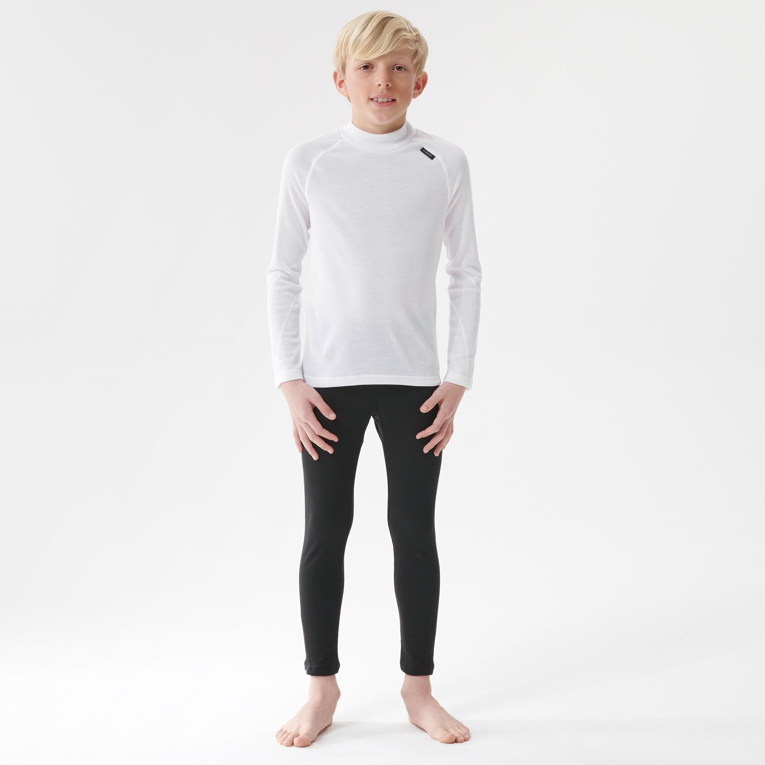 Kids Ski Base Layer Top BL100 White Greige