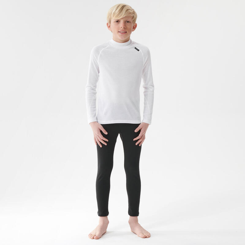 Kinderthermoshirt voor skiën BL100 wit/greige