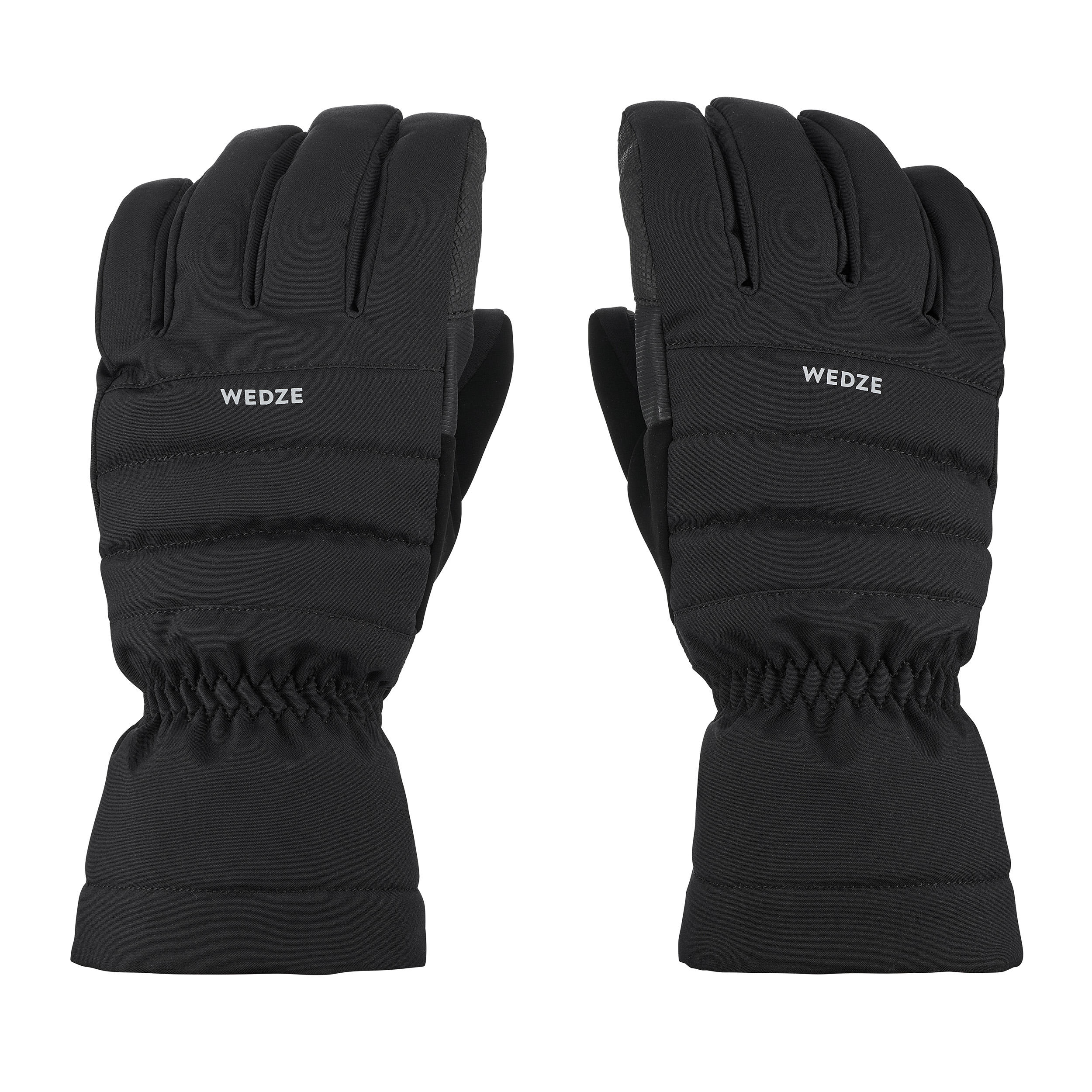 Warm Waterproof Ski Gloves - Ski 500 Black - WEDZE
