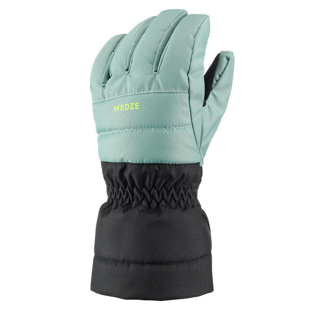 Kids' ski gloves - green grey