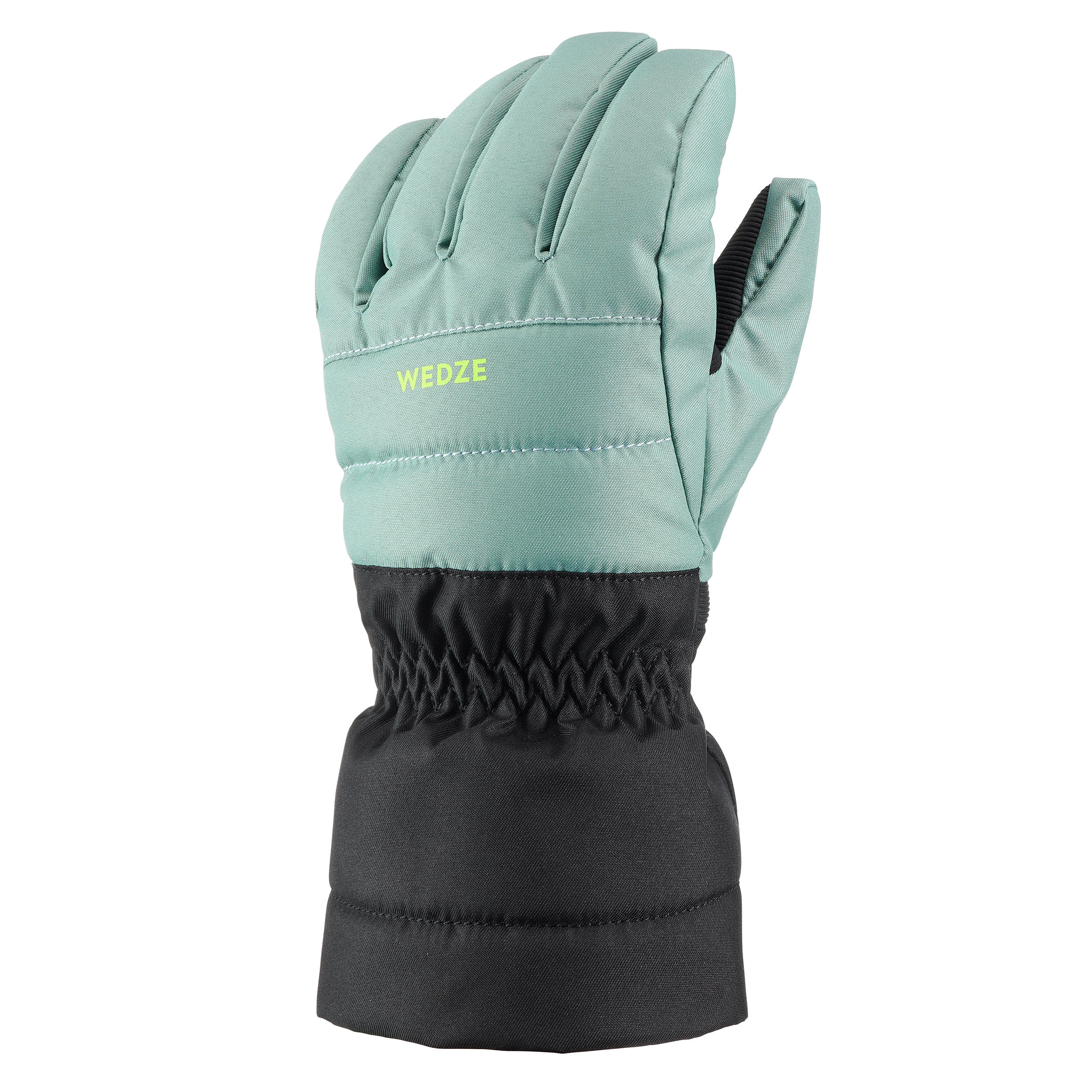 WEDZE Kids' Ski Gloves - Green Grey