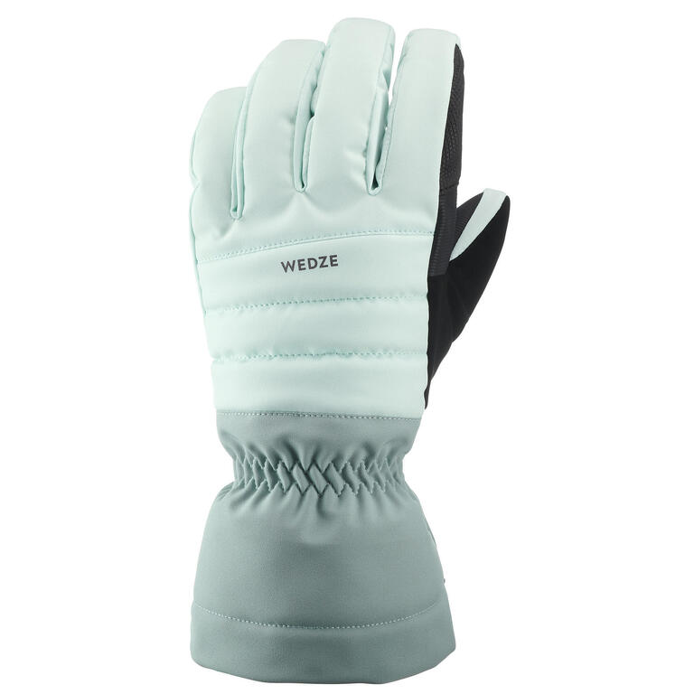ADULT DOWNHILL SKI GLOVES 500 SEA GREEN