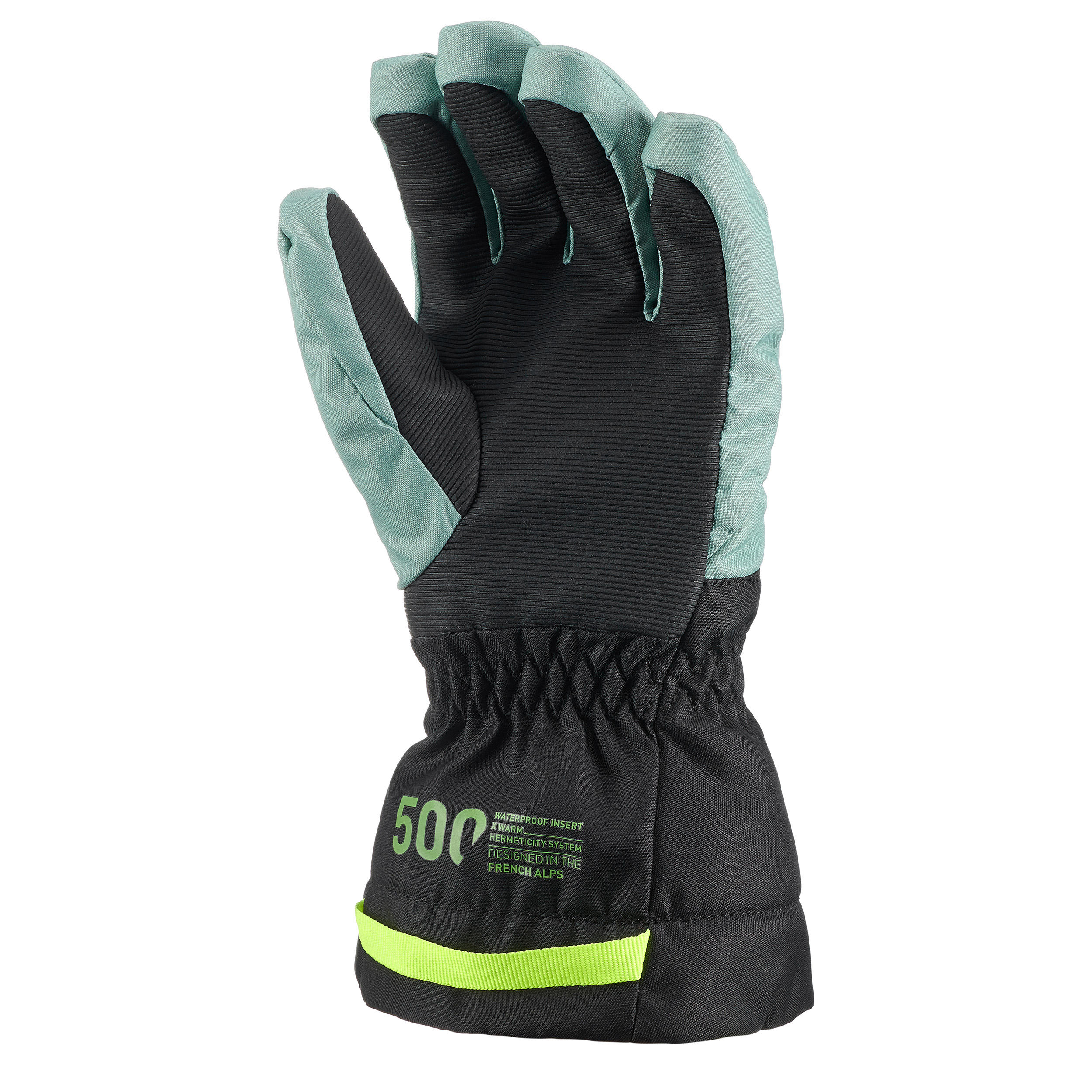 Kids' Ski Gloves - Green Grey 3/6