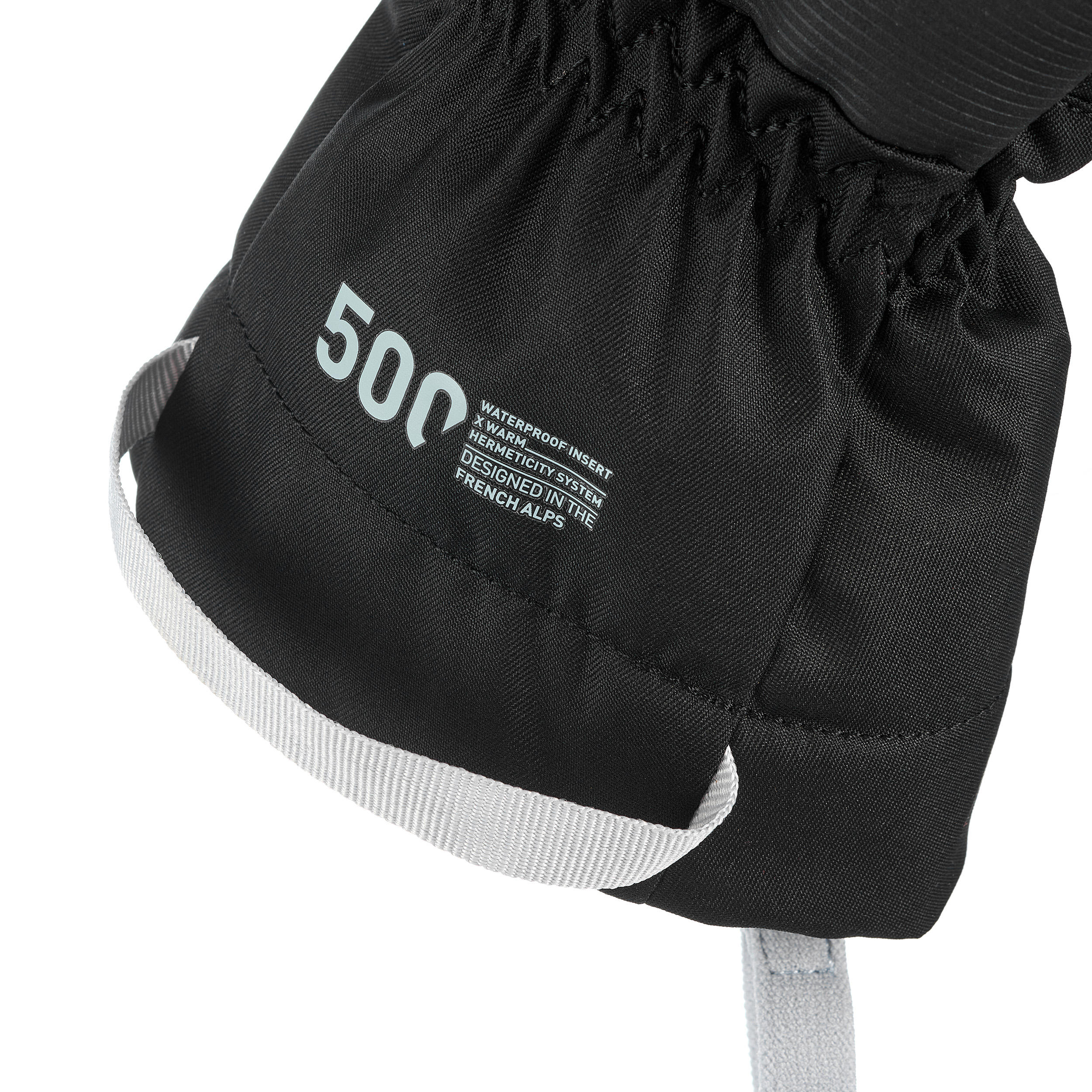 KIDS’ WARM AND WATERPROOF SKI GLOVES 500 BLACK