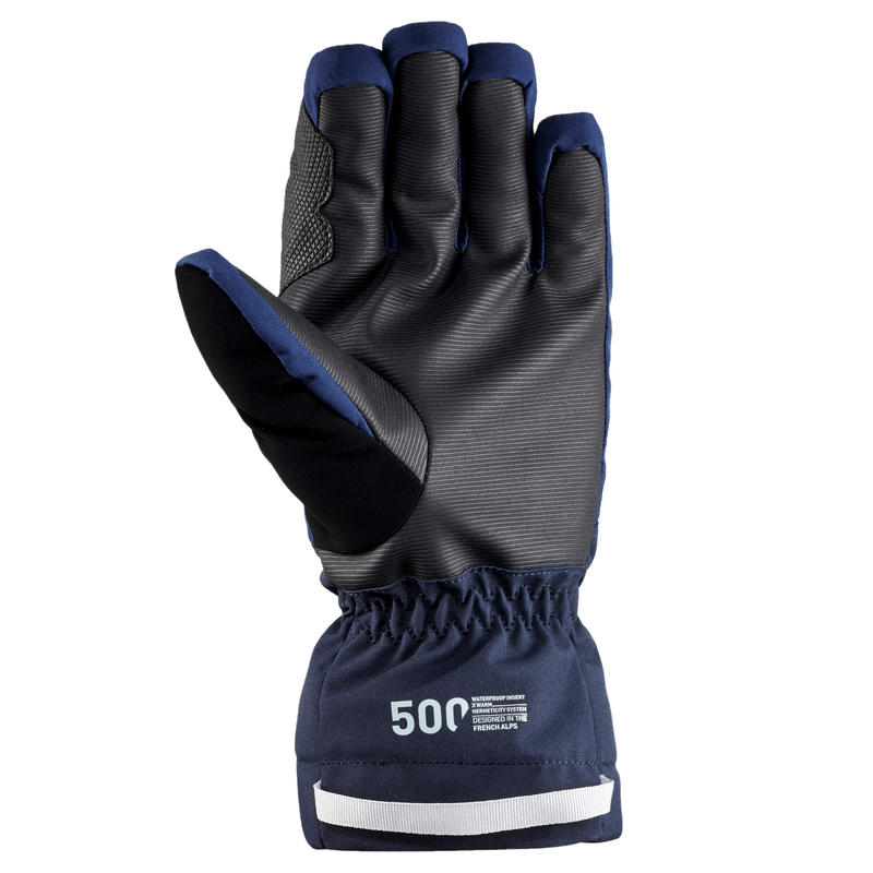 ADULT DOWNHILL SKI GLOVES 500 NAVY BLUE