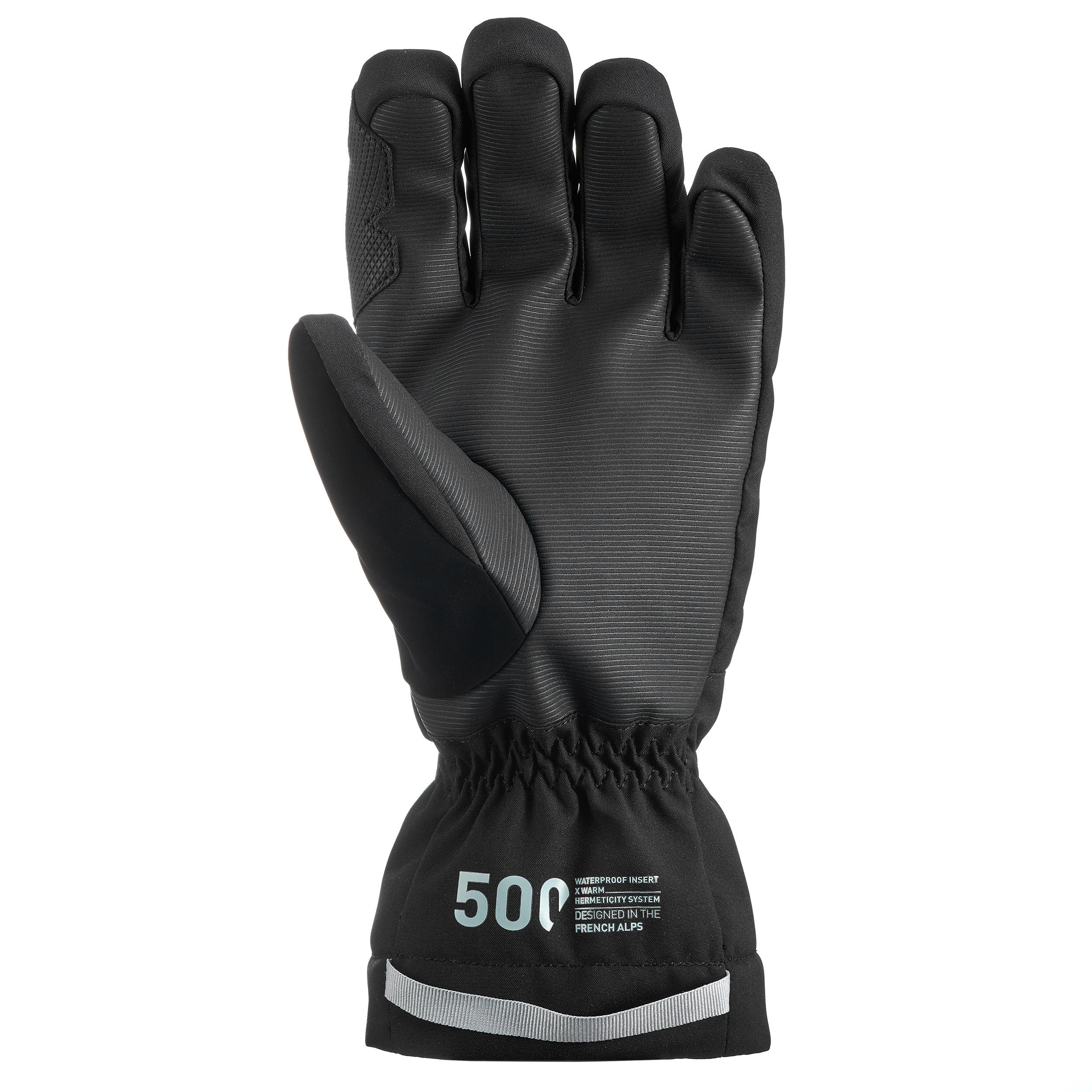 Warm Waterproof Ski Gloves - Ski 500 Black - WEDZE