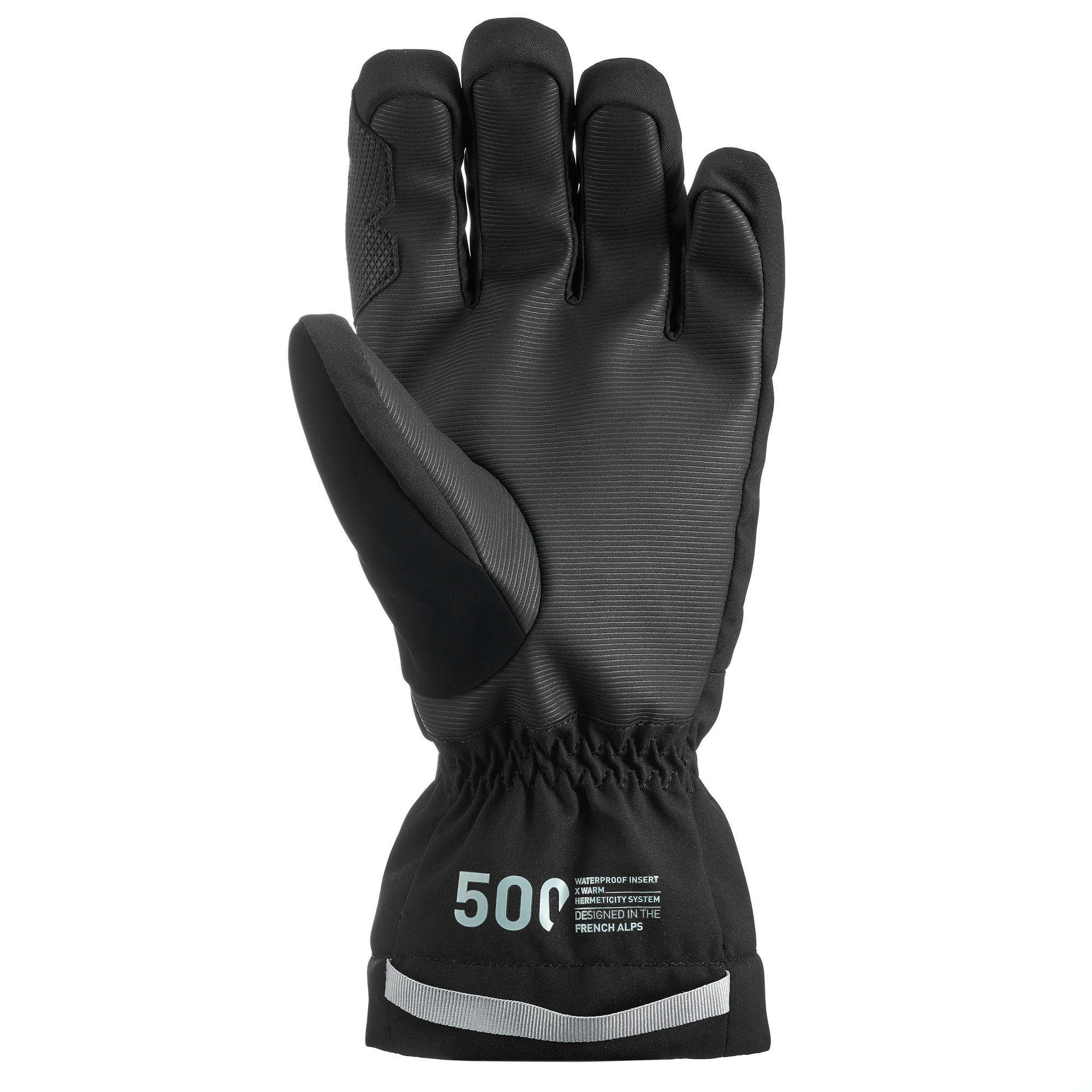 ADULT SKI GLOVES 500 - BLACK