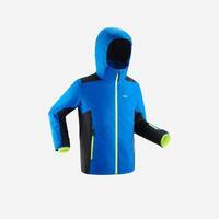 VESTE DE SKI ENFANT CHAUDE ET IMPERMEABLE 500 BLEUE ET NOIRE