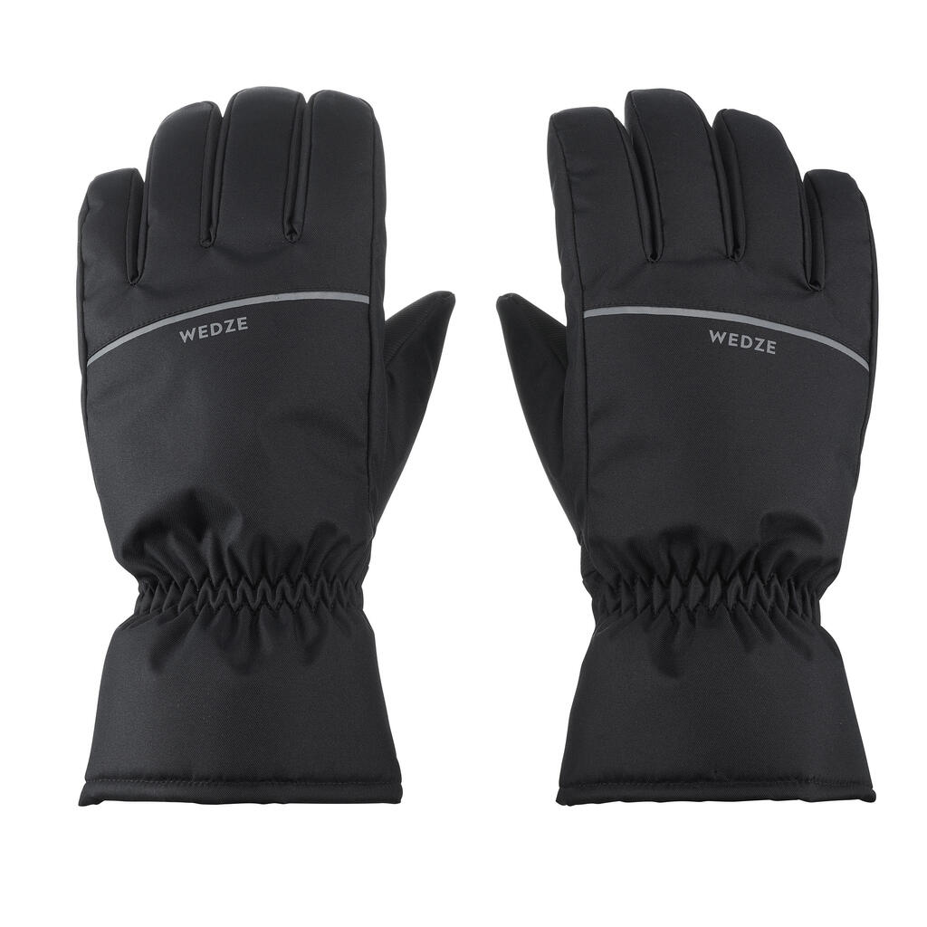 ADULT SKI GLOVES 100 - BLACK