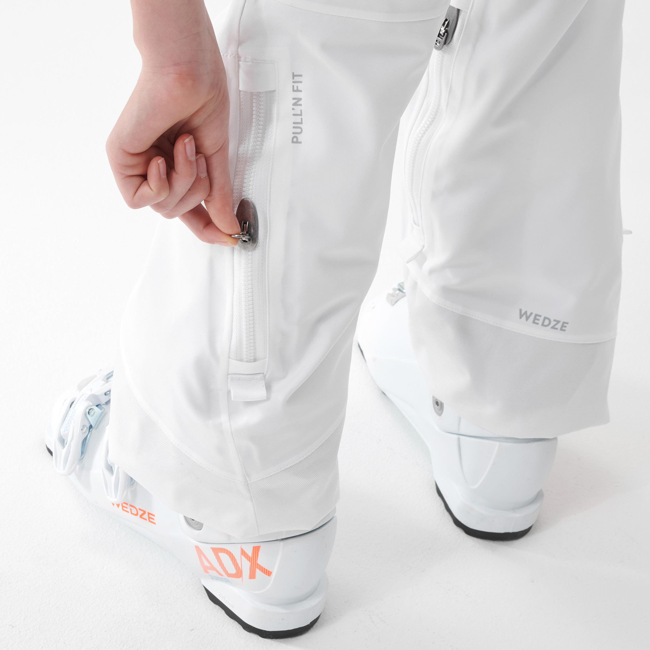 KIDS’ WARM AND WATERPROOF SKI TROUSERS - PNF 900 - WHITE 7/9