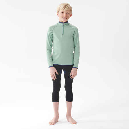 Kids’ Ski Base Layer Top FRESHWARM 1/2 Zip - Sea Green