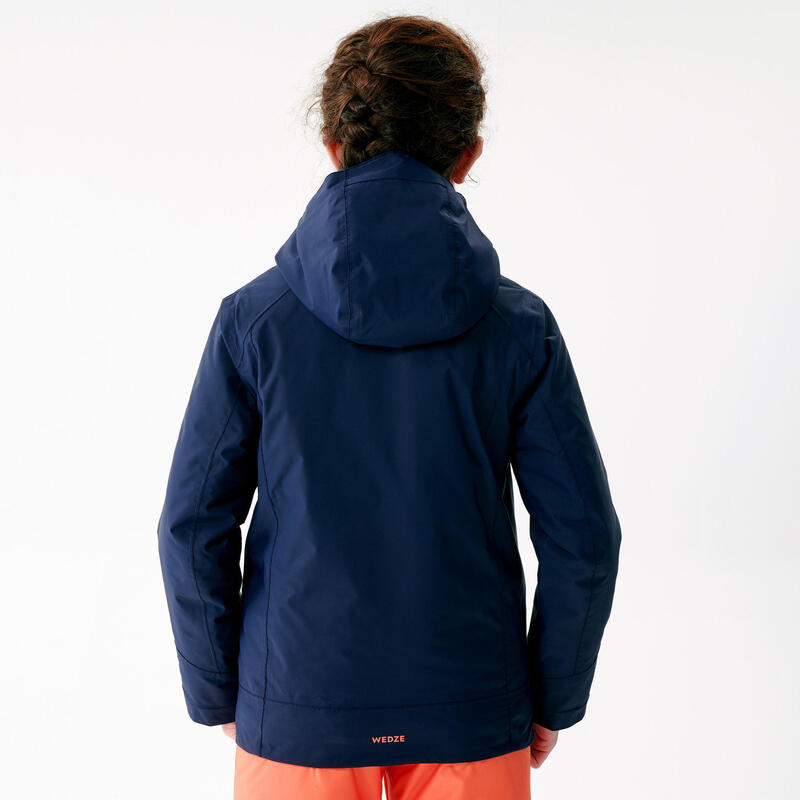 Dětská lyžařská bunda 500 modro-korálová 