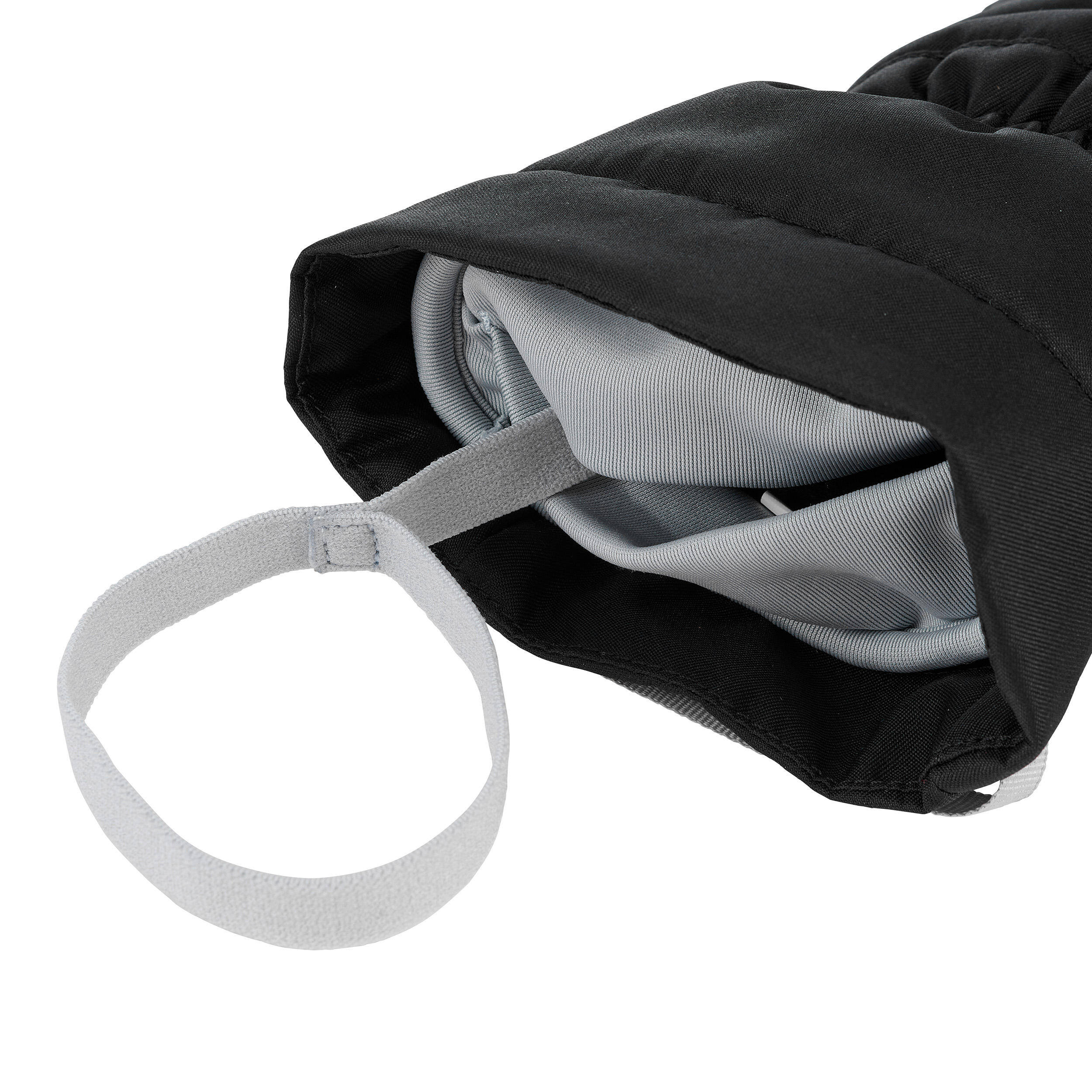 KIDS’ WARM AND WATERPROOF SKI GLOVES 500 BLACK -  5