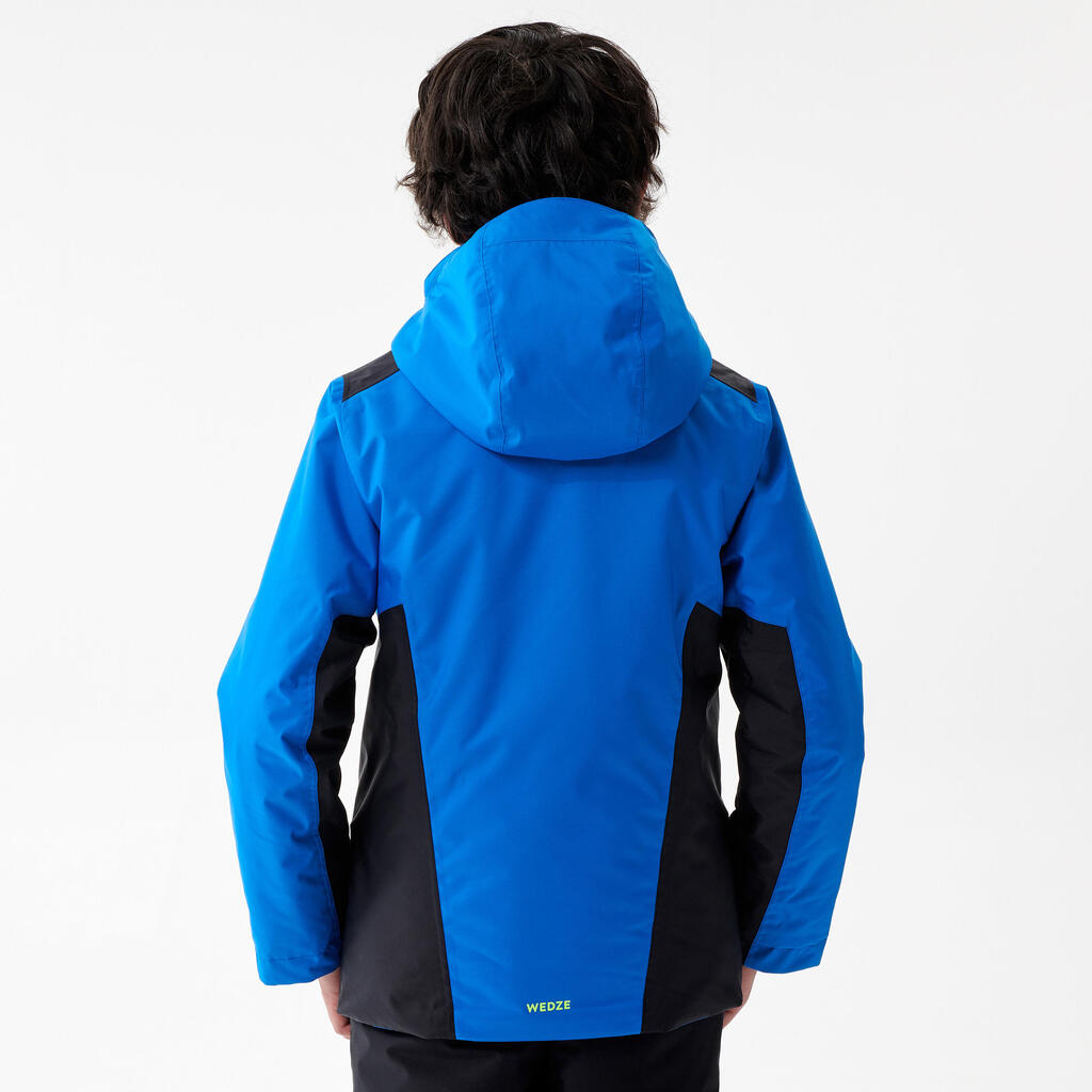 Skijacke Piste 500 warm wasserdicht Kinder blau/schwarz 