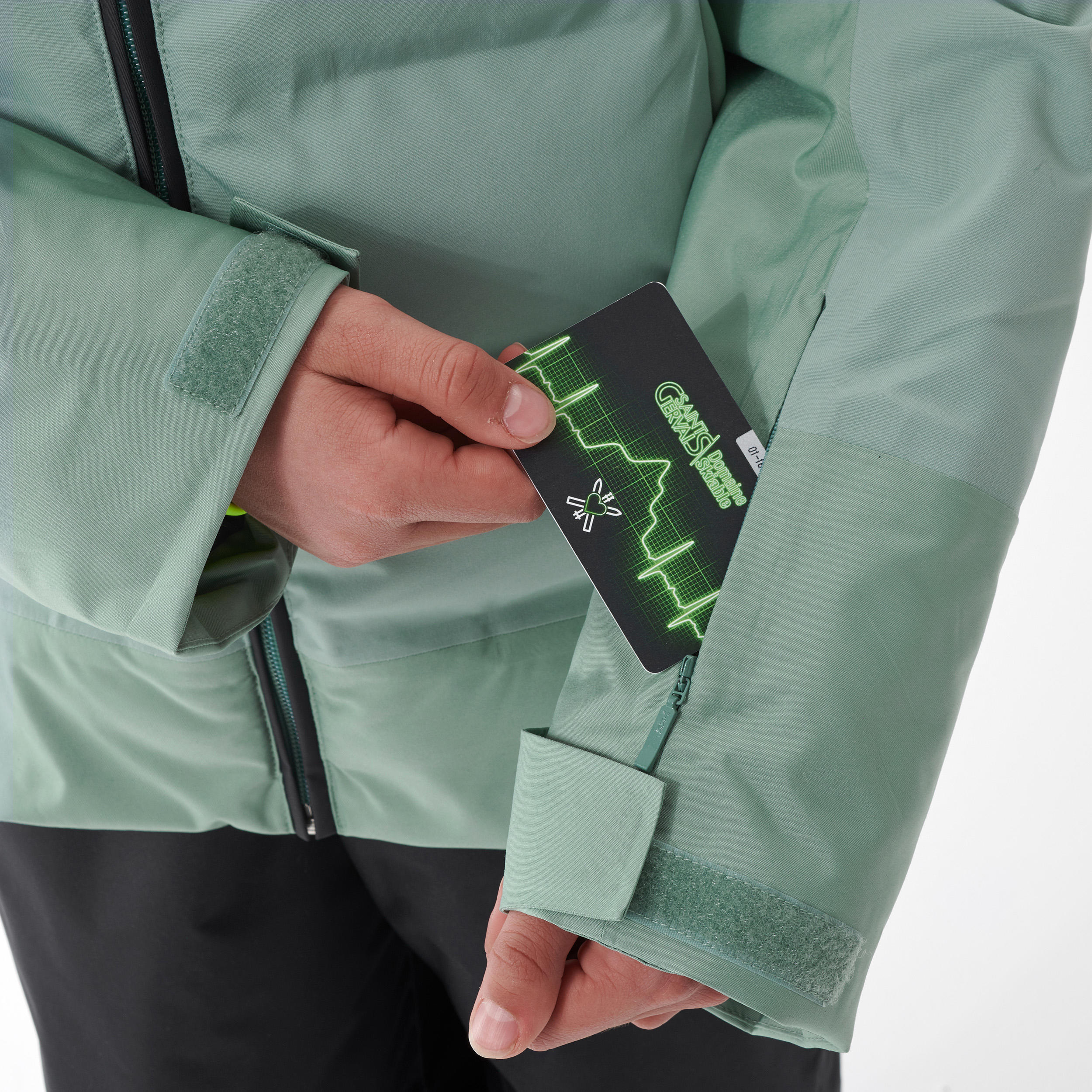 Children's Skiing Padded Jacket Warm - Green 6/10
