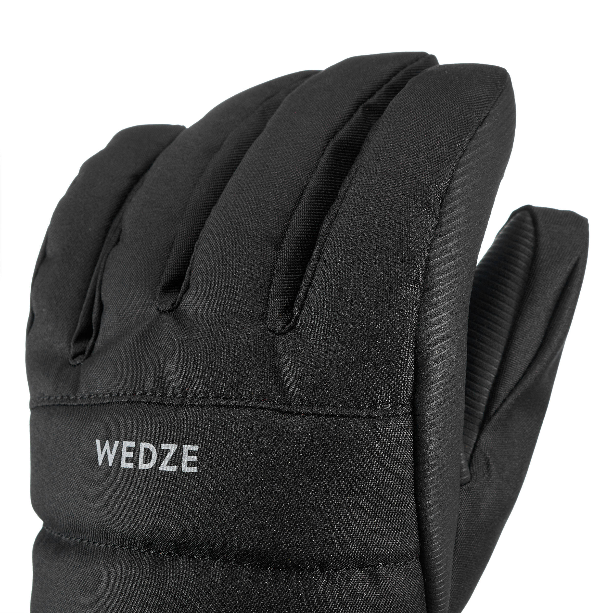 KIDS’ WARM AND WATERPROOF SKI GLOVES 500 BLACK -  4