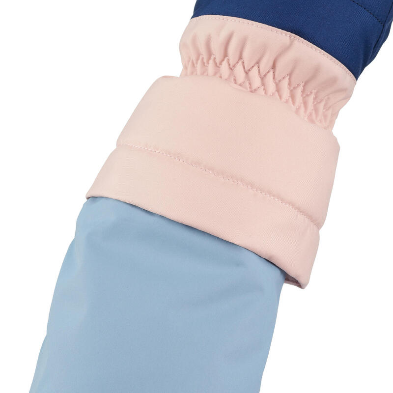 Warme en waterdichte skihandschoenen voor kinderen 500 blauw/roze