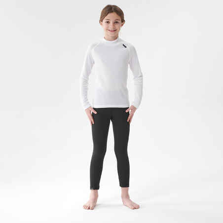 Camiseta térmica interior de esquí y nieve Niños 4-14 años Wedze Ski 100 blanco