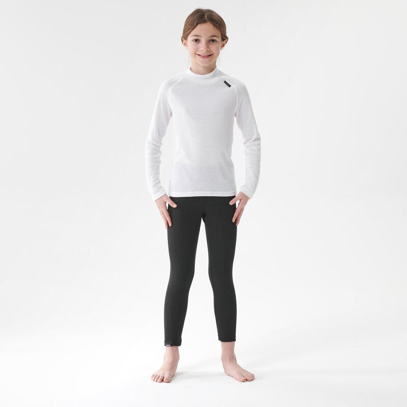 Sous-vêtement de ski enfant - BL100 haut - blanc greige