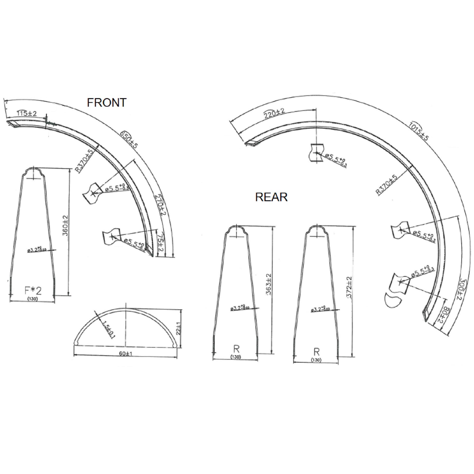 Mudguard 28" Pair Original 7 / Btwin 7 / Original 900E - Black 2/2