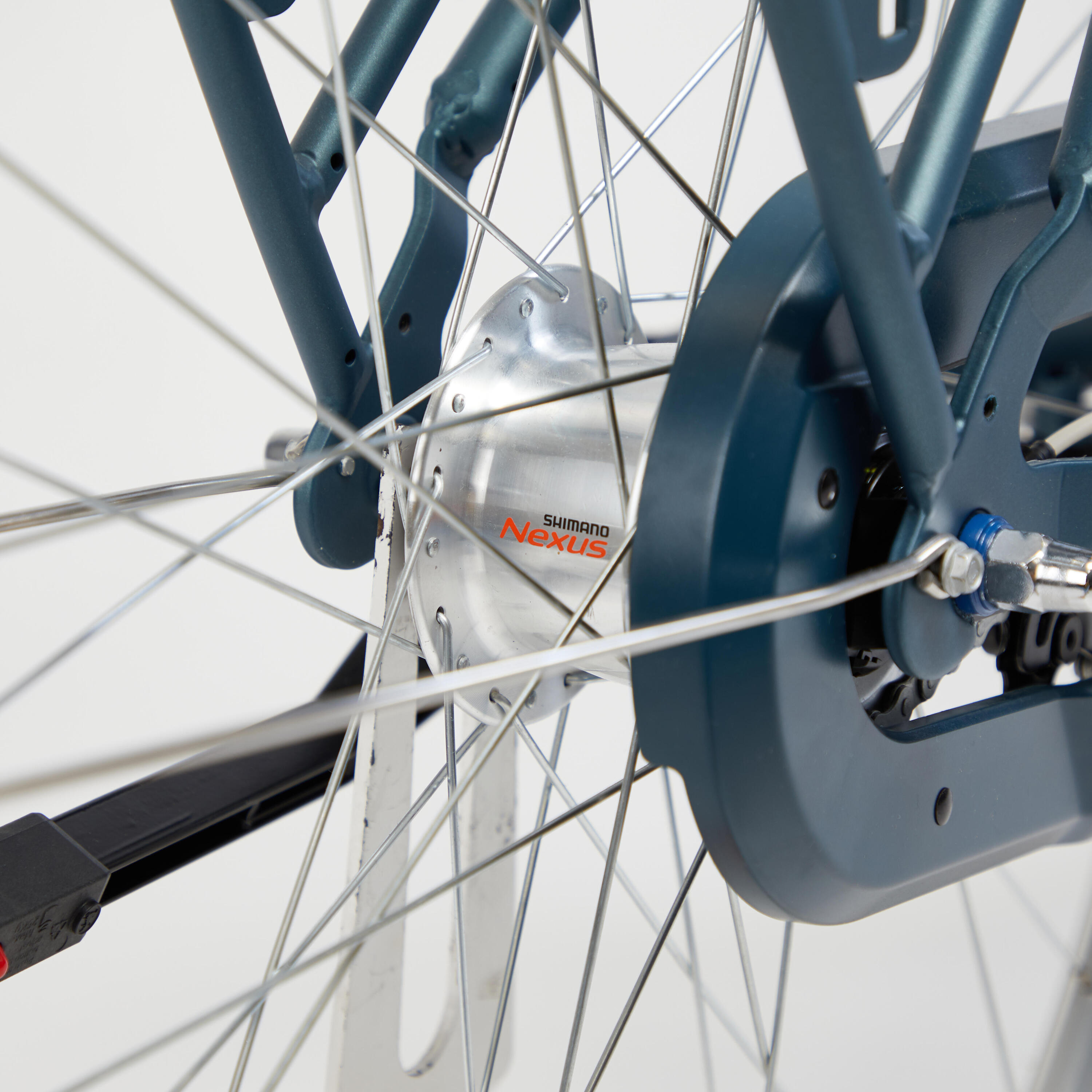 Bicicleta urbana cuadro bajo Elops 540 azul petróleo 3/13