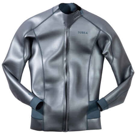 Siva moška jakna iz 1,5-mm neoprena za prosto potapljanje FRD 500