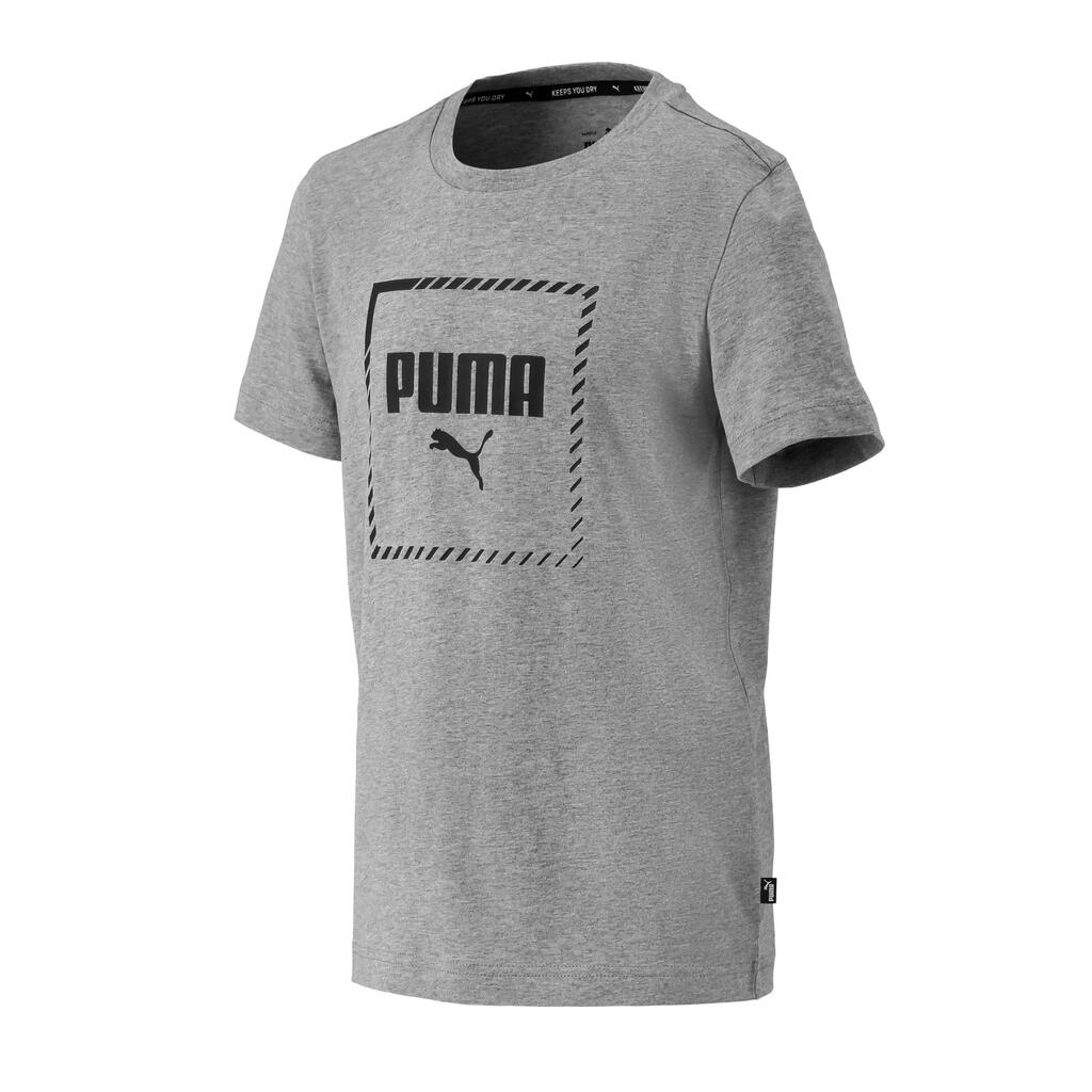 ДЕТСКА ТЕНИСКА PUMA, КРОЙКА REGULAR, ЗА МОМЧЕ, СИВА